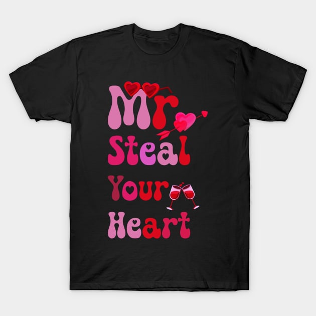 Mr. Steal Your Heart Valentines Day T-Shirt by Hiyokay